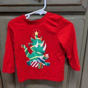 Cat & Jack Red Long Sleeve Tee with Dinosaur and Gifts
